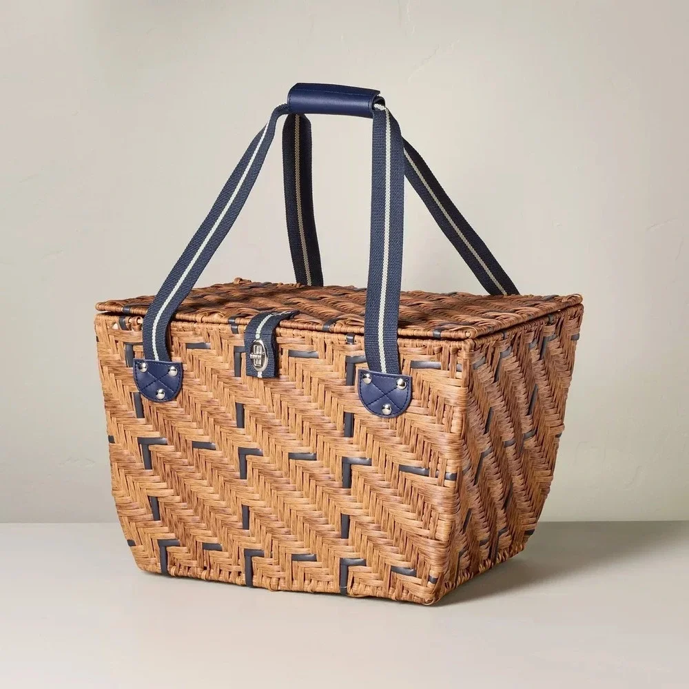 11x16 Woven Picnic Basket Light Brown - Hearth & Hand Magnolia, Target